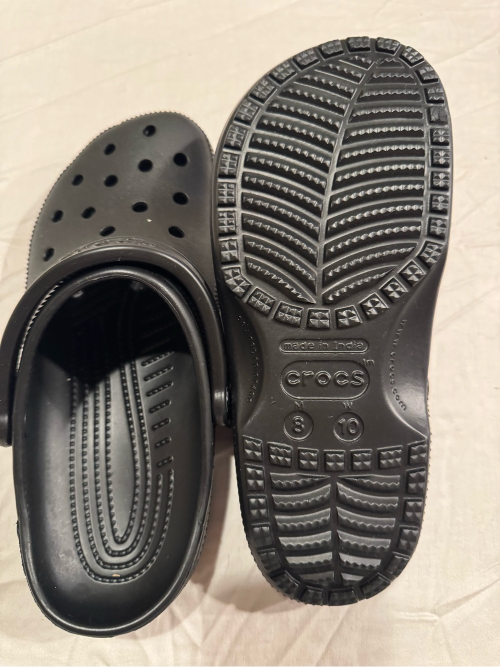 CROCS Men's Black Classic Clog Slip-On Sandals